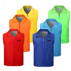 Custom Factory Cheap Football Training Bibs Vest for Volunteers and Workers With Zipper