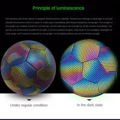 "Glowing Orange PVC Soccer Ball Size 5 Luminous Fluorescent Cool Luminous Training Football Machine Sewing"