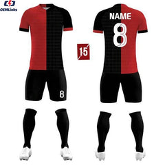 Customize Men Soccer Uniform Mens White Full Kit All Over Print Blank Soccer Jersey