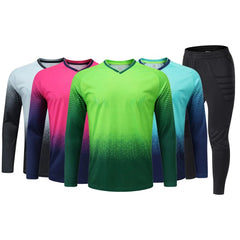 Men Soccer Goalkeeper Jersey Set Survetement Football Training Suits Sponge protection Goalkeeper Kit Uniform
