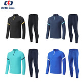 Unisex Quick Dry Soccer Tracksuit Jacket with Full Zip Custom Sport Training Set OEM Service Printed Name Team for Football Wear