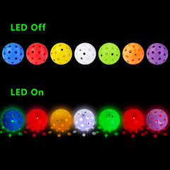 Custom Outdoor 40 Hole Light up Pickleball Balls Glow in the Dark Led Pickleball Balls