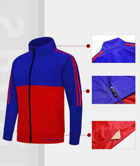 Custom Logo Sweatsuit Sets Joggers Football Training Men Sport Jogging Zip Tracksuits Set Plain Soccer Zip Tracksuit for Men