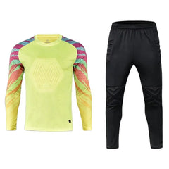 Factory Low Price Men and Women Long Sleeve Green Soccer Jersey Goalkeeper Long Sleeve Set Blank Football Uniform Wear