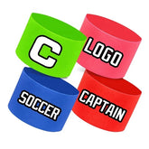 Customized Logo Adjustable Elastic Nylon Soccer Training Bands Football Captain Armband for Workout Exercise Sport