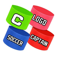 Customized Logo Adjustable Elastic Nylon Soccer Training Bands Football Captain Armband for Workout Exercise Sport
