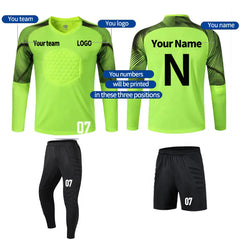 New Football Long Sleeve Goalkeeper Jersey Suit Game Sports Training Printed Football Long l Cloths
