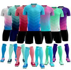 Wholesale Hot Sales Football Set Football Clothes Team Jersey American Football Wear 100% Polyester Men Soccer Sets in Any Color