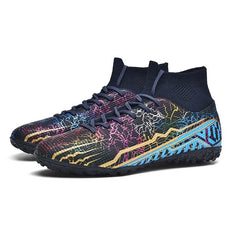 Top Quality Adults Fashion Digital Printing Football Sports Training Shoes Turf Non-slip Spikes High-top Football Soccer Shoes