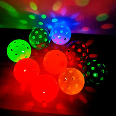 Custom Outdoor 40 Hole Light up Pickleball Balls Glow in the Dark Led Pickleball Balls