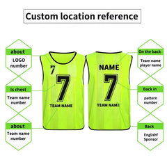 Hot Sale Custom Breathable Soccer Training Vest Football Pinnies Polyester Football Vest Mesh Training Soccer Vest Soccer Bibs