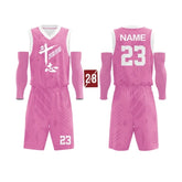 Custom Logo Printed Basketball Jersey Uniforms Pink Color Men Basketball Jersey Sport Wear