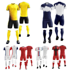 Best Selling Unique Designs Make Your Own Design Polyester Quick Dry Breathable Retro Football Uniforms Youth Soccer Jersey Set