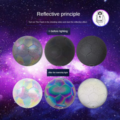 Children's Size 5 Luminous Reflective Soccer Ball Machine Sewn PU School Personality Football for Young Players