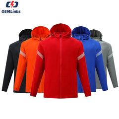 Unisex Quick Dry Soccer Tracksuit Custom Full Zip Jacket for Sport Training OEM Service with Name Printing for Football Teams