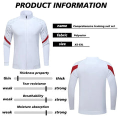 Unisex Quick Dry Soccer Tracksuit Jacket Custom Full Zip Football Wear with OEM Service Featuring Team Name and Name Printing