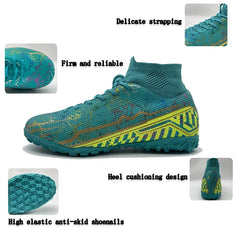 Top Quality Adults Fashion Digital Printing Football Sports Training Shoes Turf Non-slip Spikes High-top Football Soccer Shoes