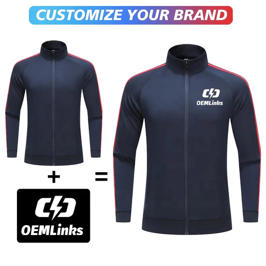 Unisex Quick Dry Soccer Tracksuit Jacket Custom Full Zip Football Wear with OEM Service Includes Name Printing Team Inclusion