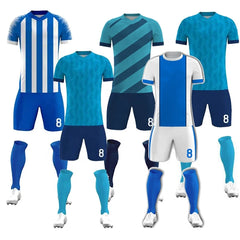2022 New Breathable Polyester Soccer Uniform Set Cheapest Club Team Football Jersey for Men