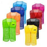 Custom Breathable Sublimated Football/soccer Training Mesh Vests Bibs Safety Security Vest With Zipper