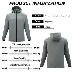 Custom Unisex Quick Dry Soccer Football Jacket Top Style Training Zip Tracksuit Set