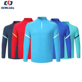 Unisex Quick Dry Soccer Tracksuit Jacket with Full Zip Custom Sport Training Set OEM Service Printed Name Team for Football Wear