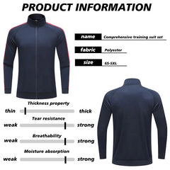 Unisex Quick Dry Soccer Tracksuit Jacket Custom Full Zip Football Wear with OEM Service Includes Name Printing Team Inclusion