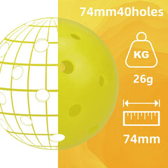 Outdoor Pro Pickleball Balls Custom Pickleball Balls 40 Holes Yellow Rotational Mold Pickleballs