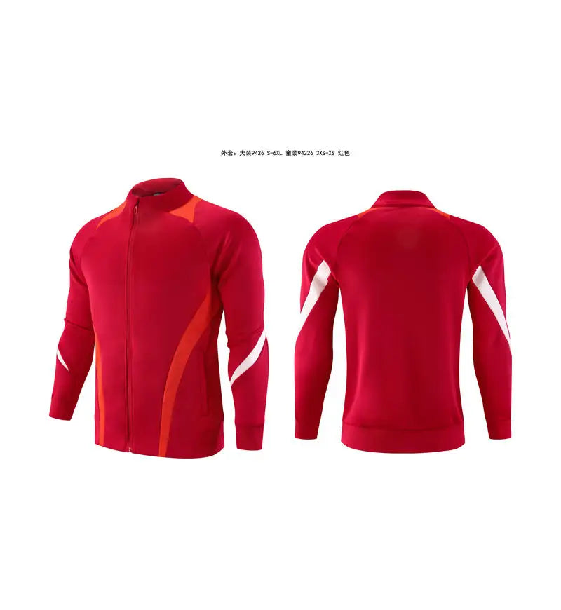 Custom Unisex Quick Dry Soccer  Football Jacket Quality Top Style Training Zip Tracksuit Set
