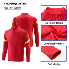 Customized Low MOQ Warm up Football Training Track Suits Men Sport Tracksuit Workout Wholesale Soccer Tracksuit