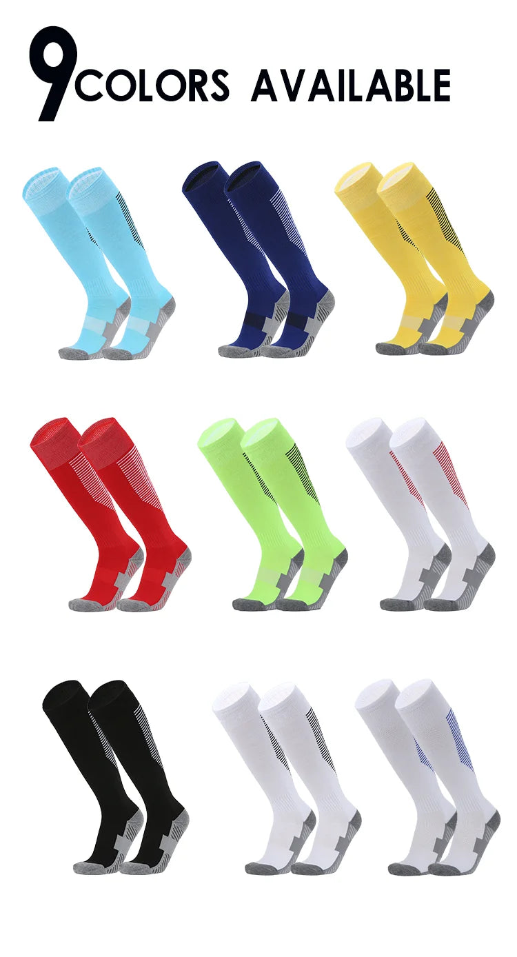 Manufacturer Custom Logo Security Classic Adults Long Plain Grip Sports Soccer Football Socks