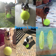 24cm Durable 9.5 Inch Sports Tennis Ball Eco-Friendly Fabric Rubber Pet Bite Toy Training Entertainment Portable