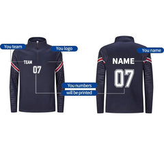 Factory Wholesale Football Jersey Comfortable Breathable Half-zip Jacket Hot Sale Men's Team Soccer Tracksuit Custom