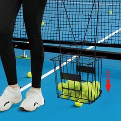 Custom Metal Steel Tennis Ball Picker Collector Tennis Ball Hooper Foldable Tennis Ball Basket