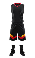 Custom High Quality Dye Sublimated Youth Basketball Wear Jersey Uniform Men White and Black Color Set for Sale