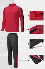 2024 Wholesale New Design Polyester Soccer Half-zip Jacket Club Team Logo Sport Soccer Tracksuit Wear Set