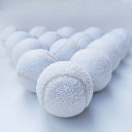 White Beginner Tennis Balls Professional High Elasticity Durable Portable Synthetic Wool & Natural Rubber 2.5" 1.45m Bounce
