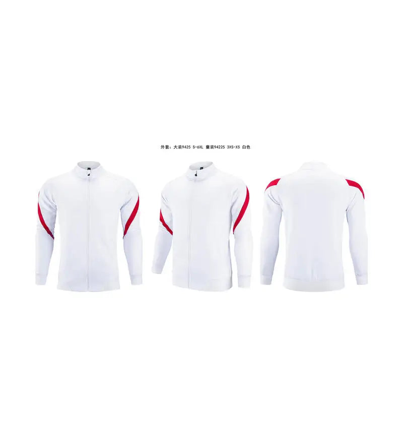 Unisex Quick Dry Soccer Tracksuit Jacket Custom Full Zip Sport Training Set OEM Service for Football Includes Name Inscription