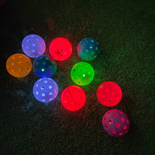 Custom Outdoor 40 Hole Light up Pickleball Balls Glow in the Dark Led Pickleball Balls