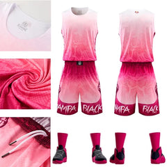 QUICK DRY 100% Polyester Basketball Wear Wholesale T-shirt and Pants