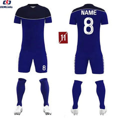 Wholesale Custom High Quality 2023 Soccer Kits Blue and White Soccer Jersey
