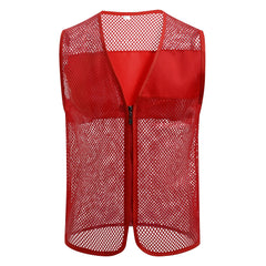 Custom High Visibility Clothing Sublimated Football/soccer Training Mesh Vests Bibs Safety Security Vest With Zipper