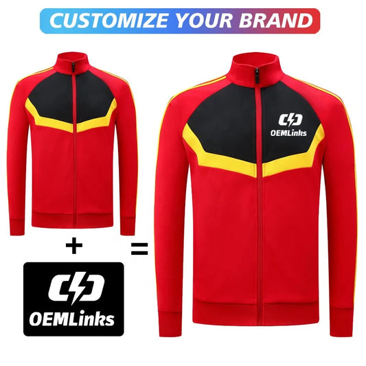 Unisex Quick Dry Soccer Wear Custom Full Zip Training Set with Name Inscription Includes Jacket Football Players' TrainingGear