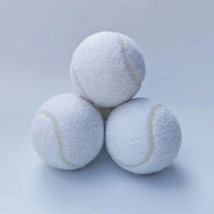 White Beginner Tennis Balls Professional High Elasticity Durable Portable Synthetic Wool & Natural Rubber 2.5" 1.45m Bounce