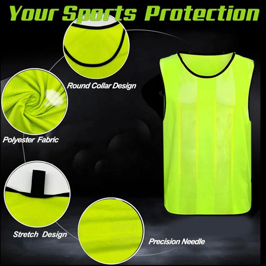 Top Quality Custom Quick Dry Soccer Training Vest Football Pinnies Polyester Football Vest Mesh Training Soccer Vest Soccer Bibs