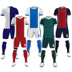 Promotion Men Football Jersey Wholesale Sublimation Youth Soccer Uniforms Sets