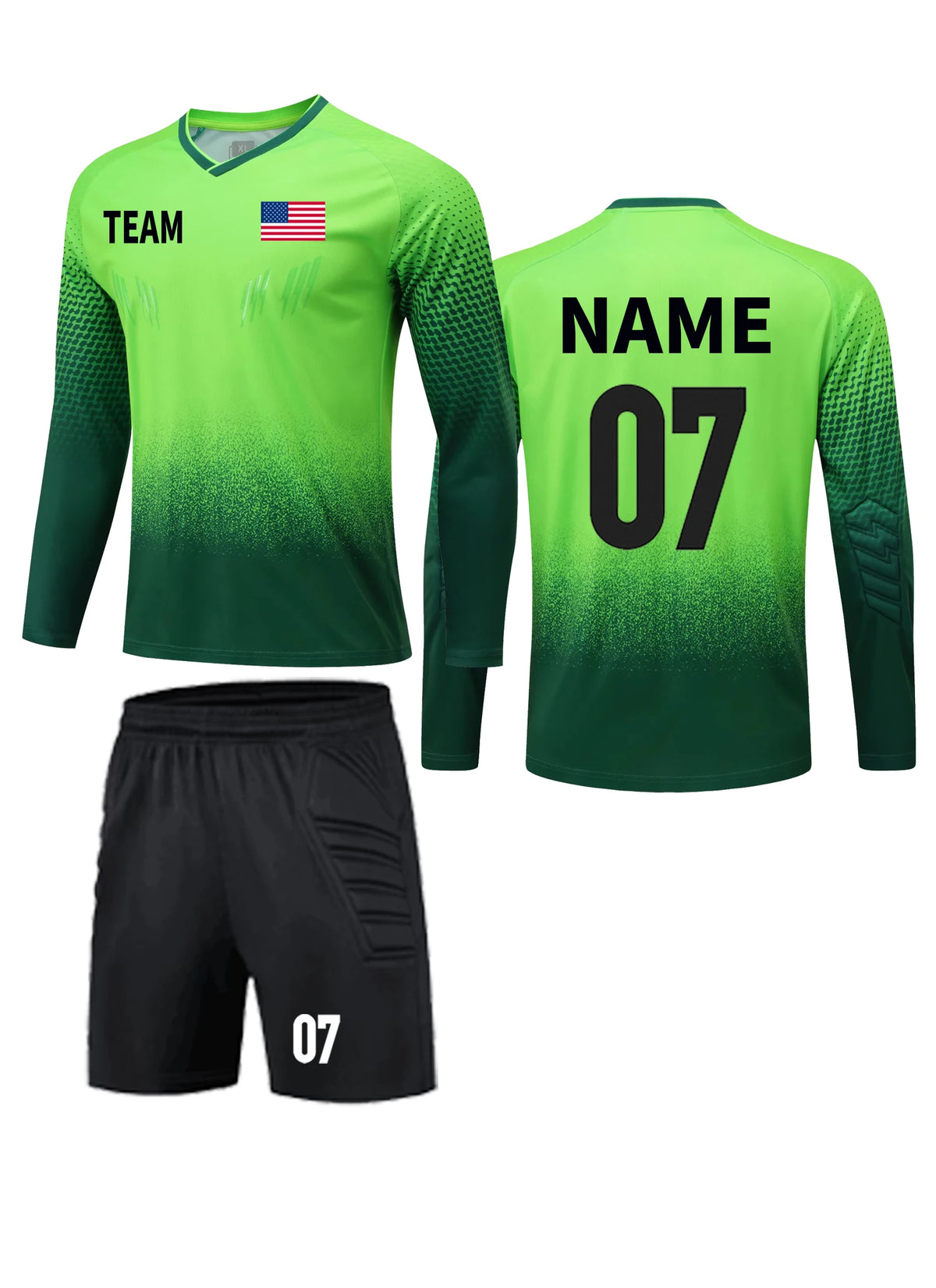 Custom Football Jerseys Goalkeeper Jersey Men Long Sleeve Football Uniform Training Suits Sponge Protection
