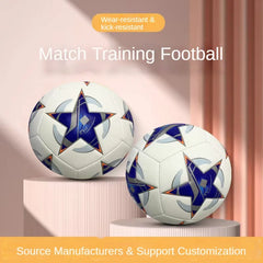 School-Recommended Size 5 Leather Soccer Ball Special Manufacturer Wholesale PU Machine-Sewn Football PVC for Student Training