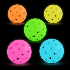 40 Holes Outdoor Night Light up Green Glow in the Dark Luminous Pickleball Balls