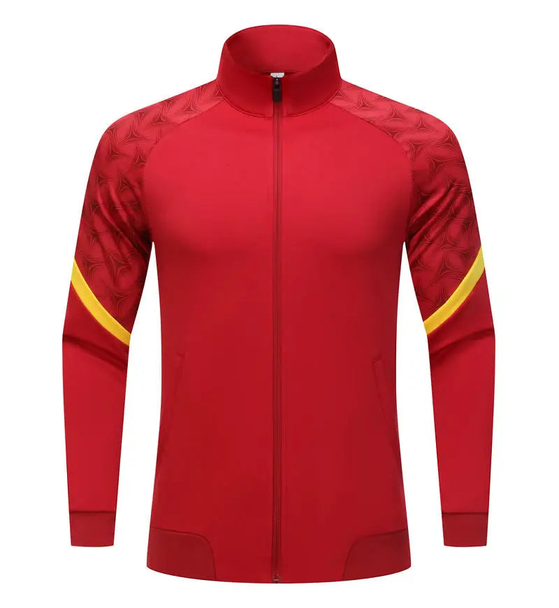 Unisex Quick Dry Soccer Tracksuit Jacket Custom Full Zip Football Wear with OEM Service Featuring Team Name and Name Printing